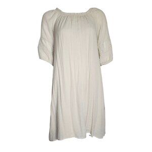 Naif Dress Womens Size M Solid All Of White Boho Flowy Pullover‎ Lace Detail